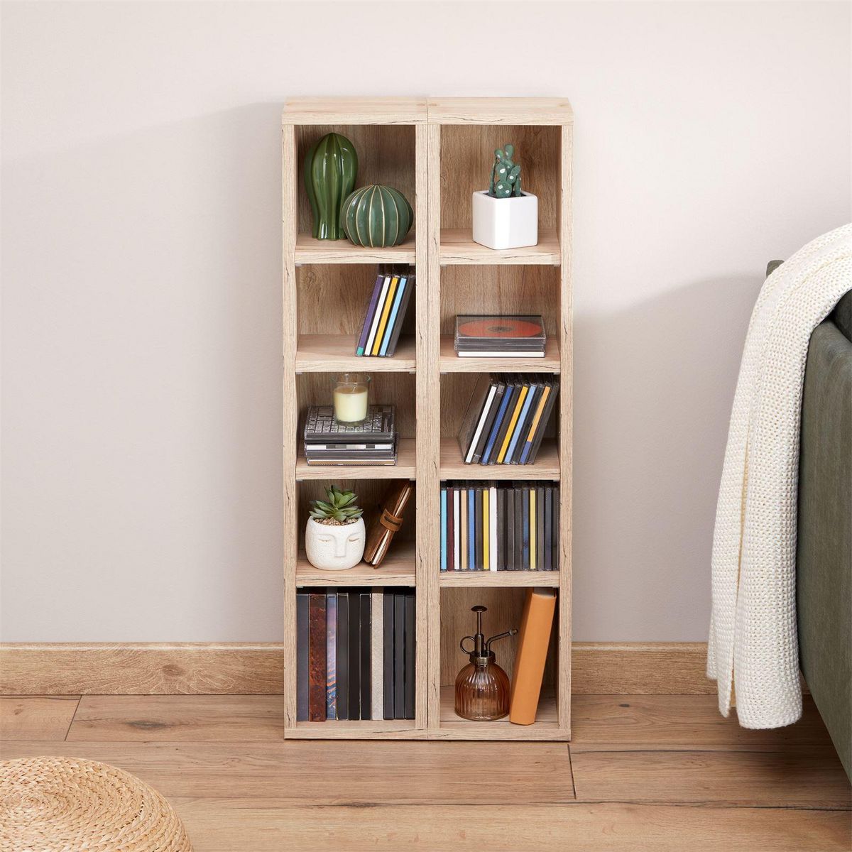 IDIMEX Etagères modulables MUSIQUE pour CD et DVD, en mélaminé