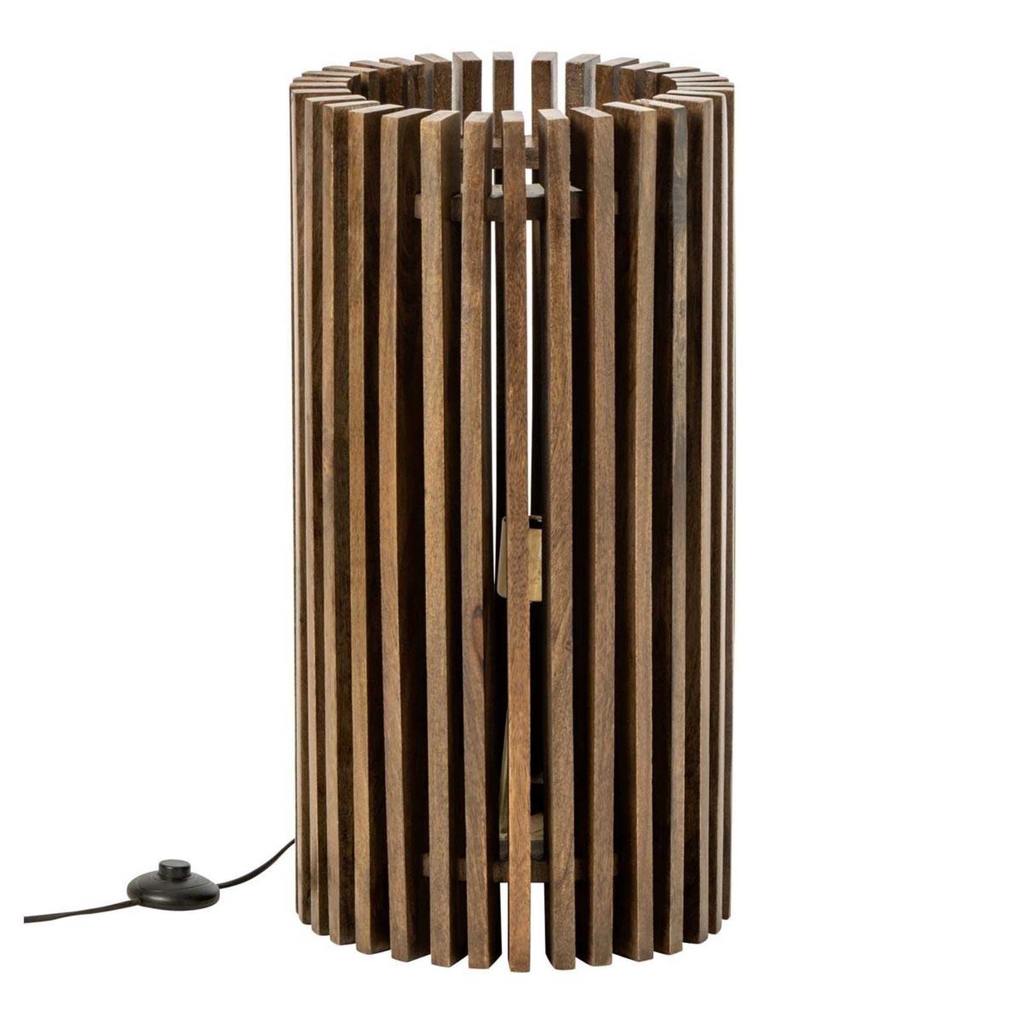 J-LINE Lampe à poser en bois  linea  62cm marron foncé