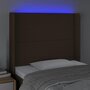 Voir la diapositive 4 : VIDAXL Tete de lit a LED Marron fonce 83x16x118/128 cm Tissu