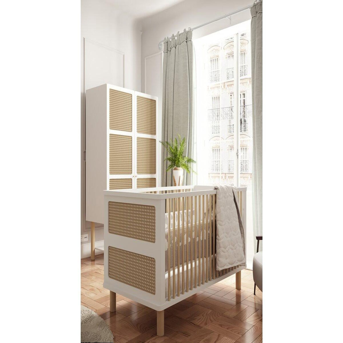 Habitat et Jardin Lit bébé évolutif en bois   Ochna   - 70 x 140 cm - Blanc