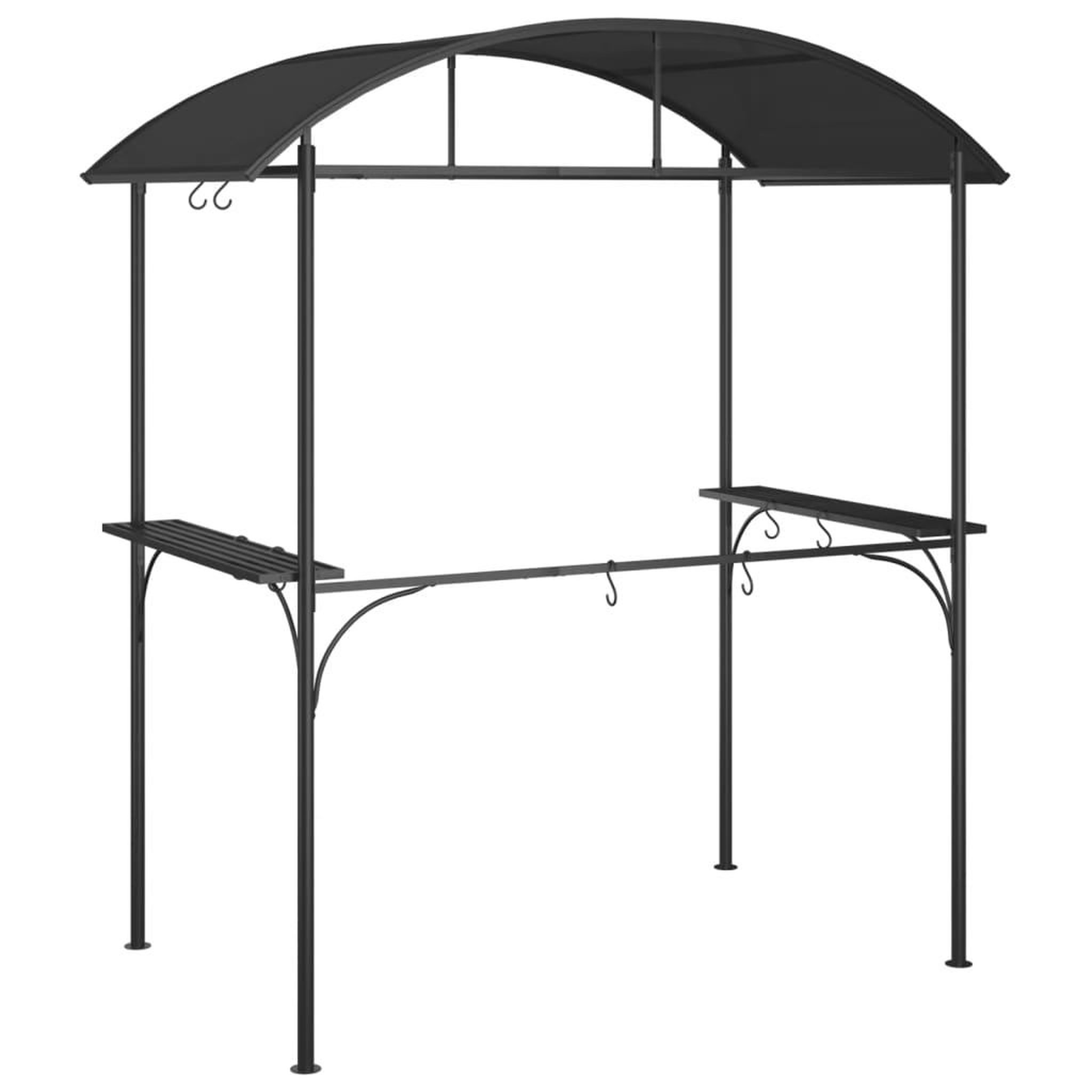 Voir la diapositive 5 : VIDAXL Gazebo bbq et etageres laterales anthracite 220x115x230cm acier