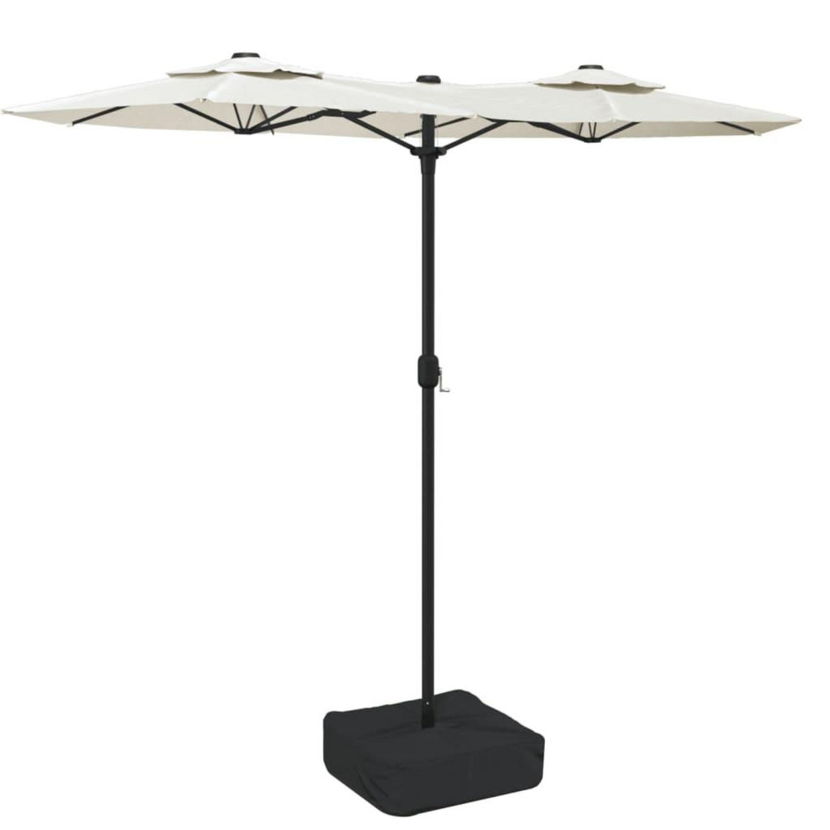 VIDAXL Parasol de jardin a double tete blanc sable 316x240 cm