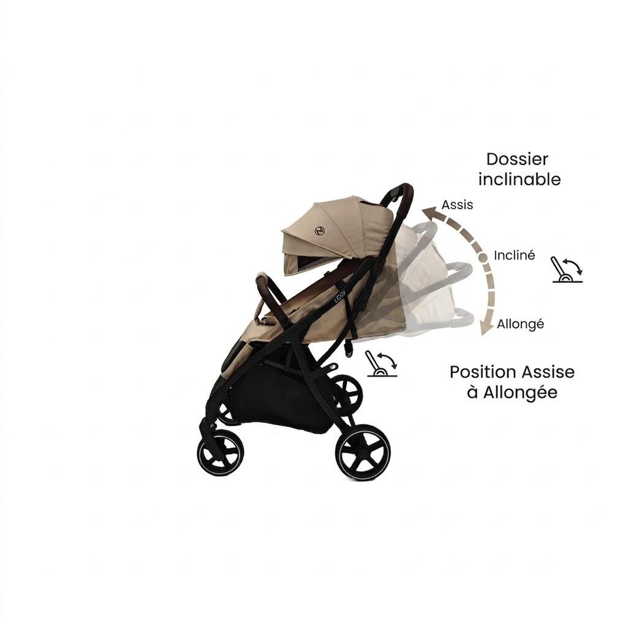 Voir la diapositive 5 : NANIA Nania Lexy Poussette compacte, 0-4 ans, 0-22 kg, Poussette canne Bebe Légère et Compacte, Inclinable, protège-jambe, habillage de pluie