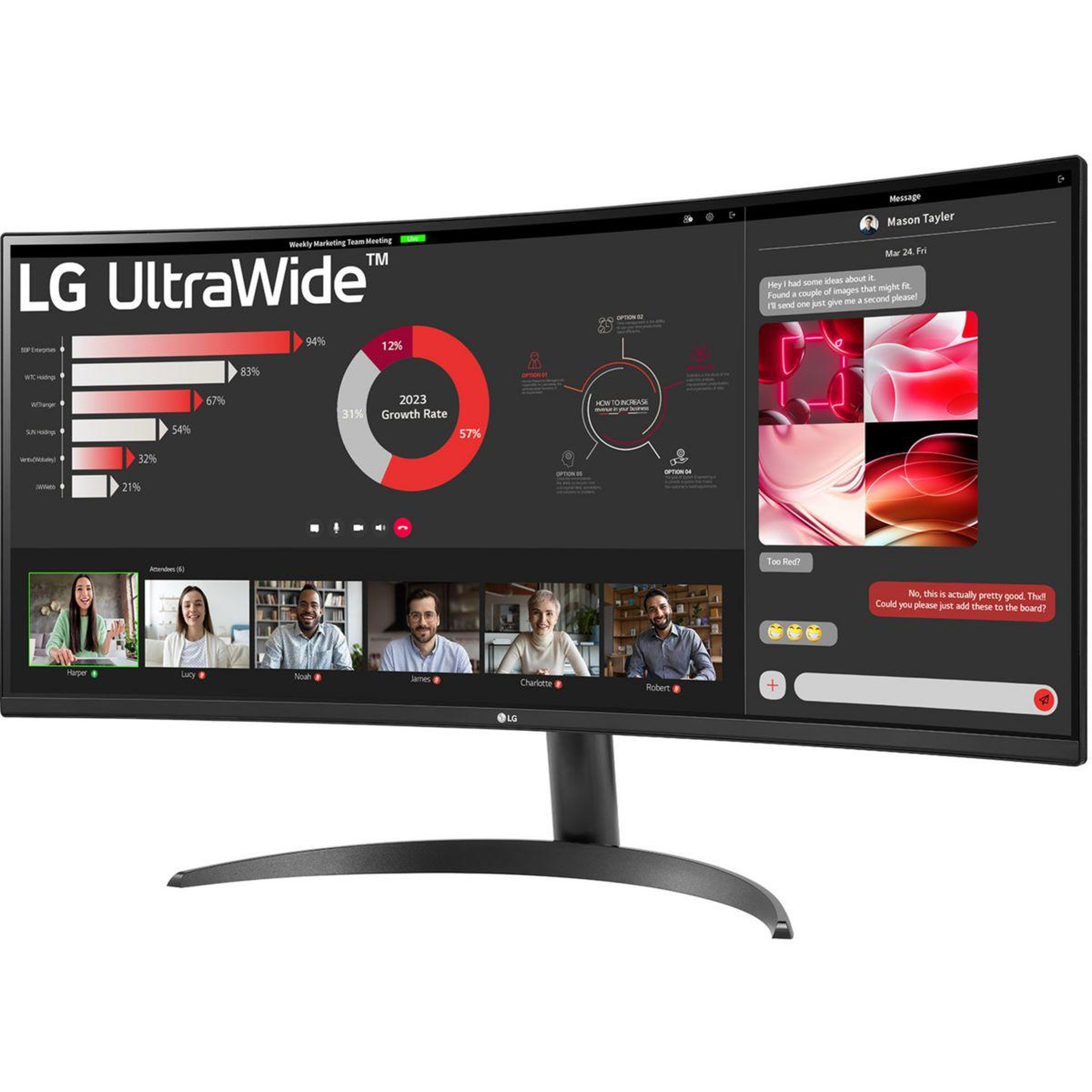 Voir la diapositive 2 : LG Ecran pc ultrawide 34wr50qk-b 34  incurvé va wqhd 100 hz hdr10