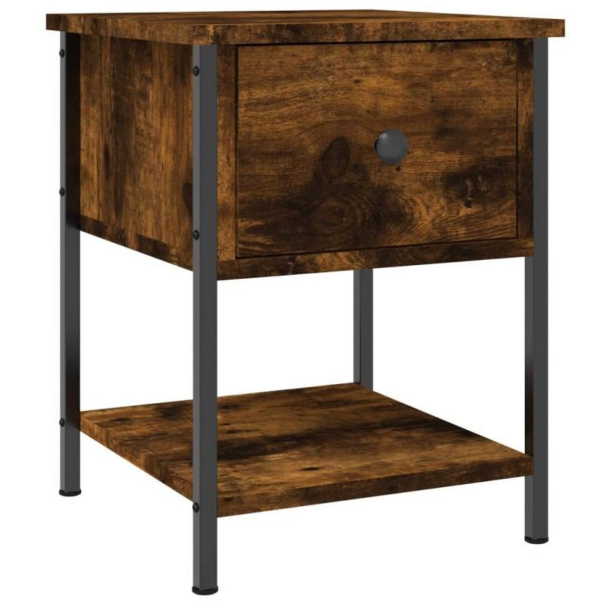 VIDAXL Table de chevet chêne fumé 34x35,5x45 cm bois d ingénierie