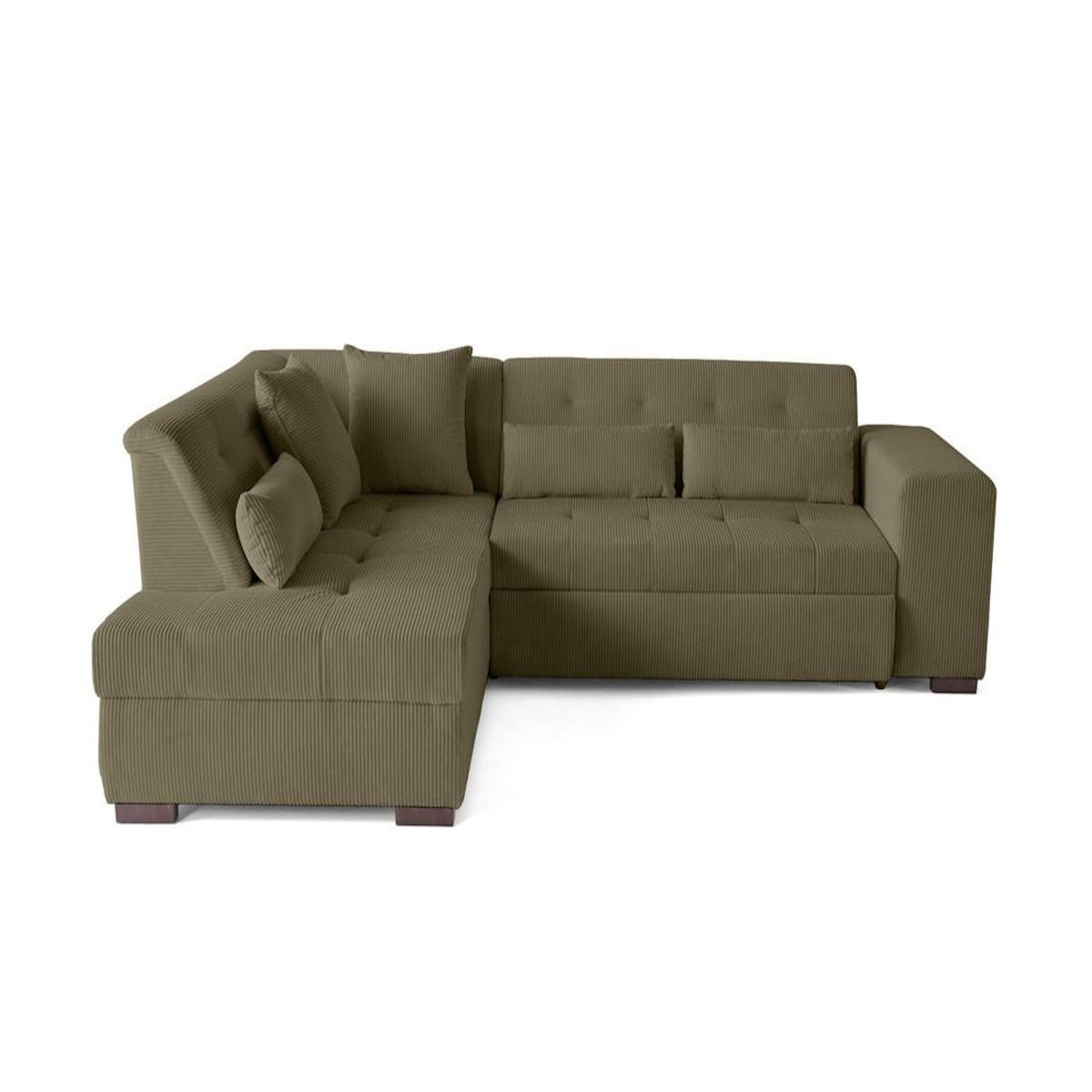 LISA DESIGN Vermont - canapé d'angle gauche - 5 places - convertible - en velours côtelé