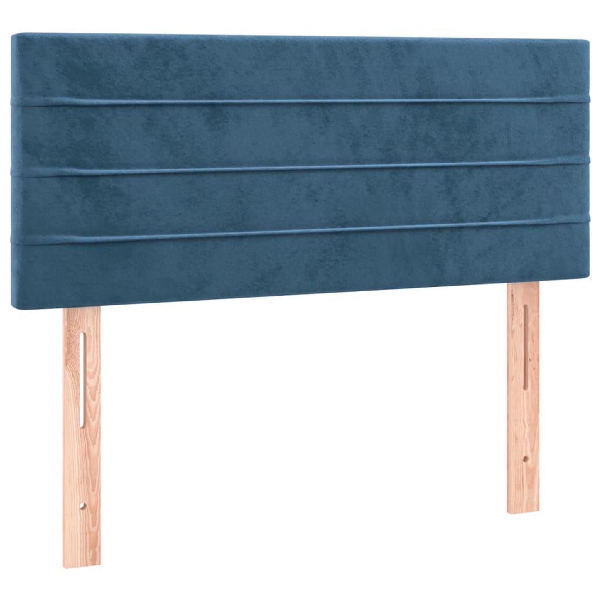 Voir la diapositive 4 : VIDAXL Tete de lit a LED Bleu fonce 90x5x78/88 cm Velours