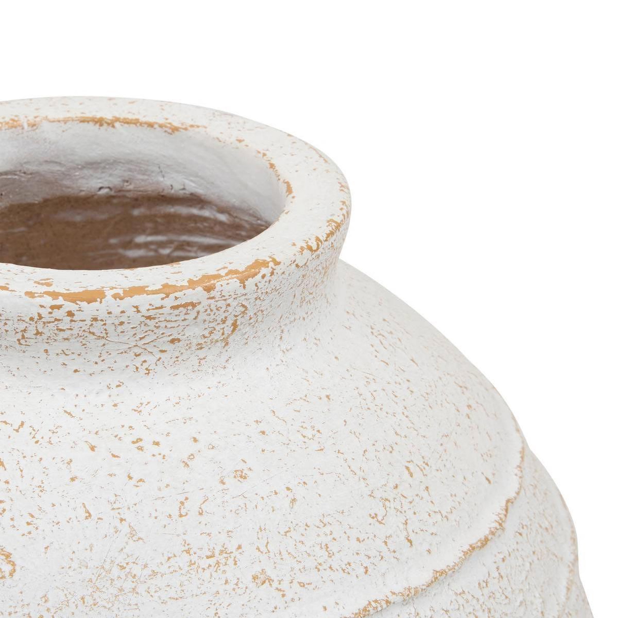 Voir la diapositive 2 : ATMOSPHERA Vase jarre déco  romia  38cm blanc
