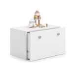 KOBI Coffre à Jouets Inga Blanc et Gris - Rangement Pratique et Élégant