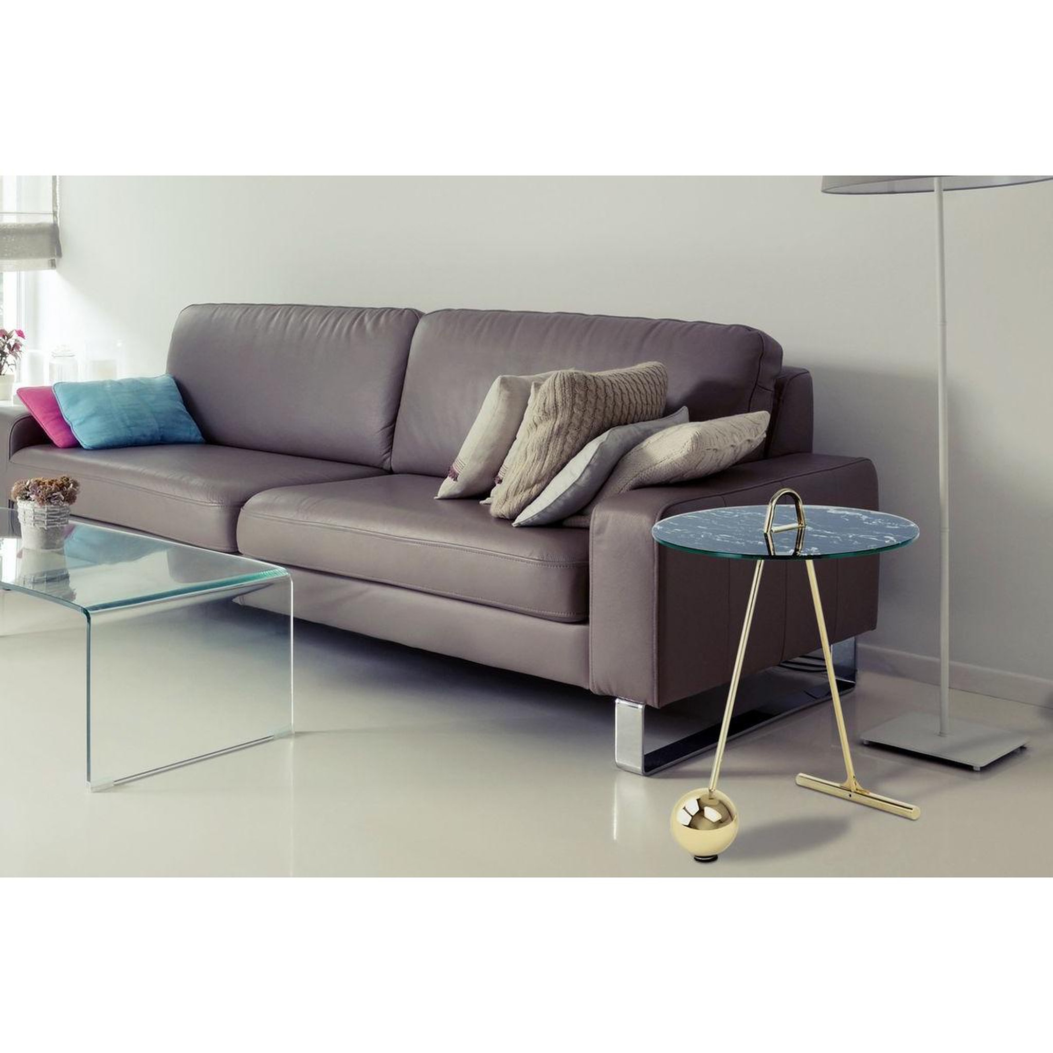 Voir la diapositive 3 : Paris Prix Table d'appoint design  pendule  60cm or & noir