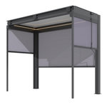Proloisirs Pergola - Zephir Pool House 3x1,46 Alu et Lames - Graphite et Blanc