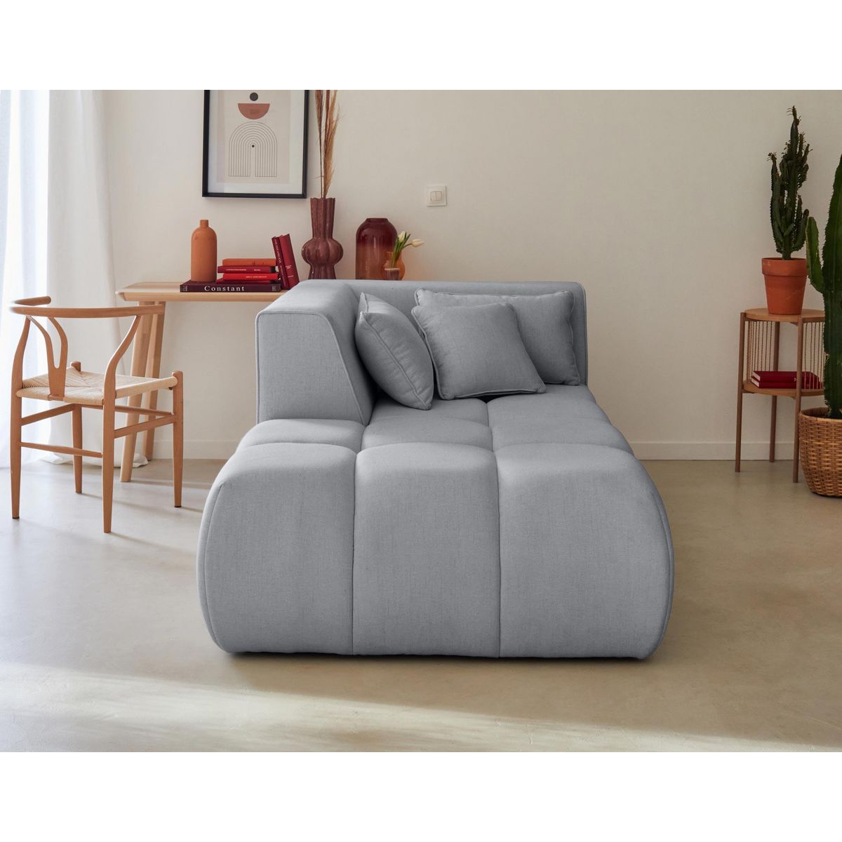 LISA DESIGN Caracas - module d'assise méridienne gauche - en tissu