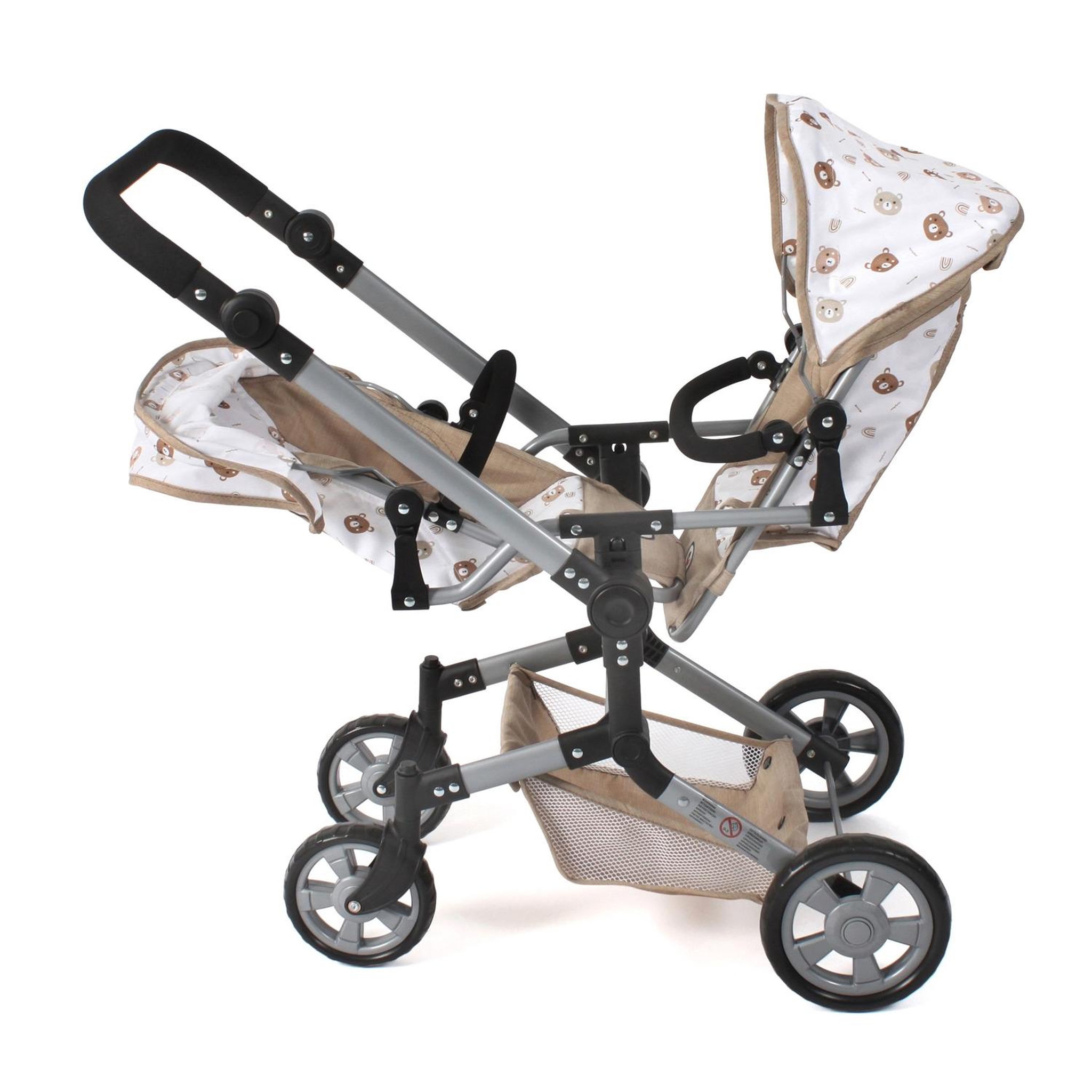 Voir la diapositive 5 : BAYER CHIC 2000 Poussette de poupée Linus Duo Beige avec oursons