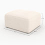 Voir la diapositive 4 : MAISON PAVANE Pouf rectangulaire pour canapé modulable en velours blanc cassé-Mina
