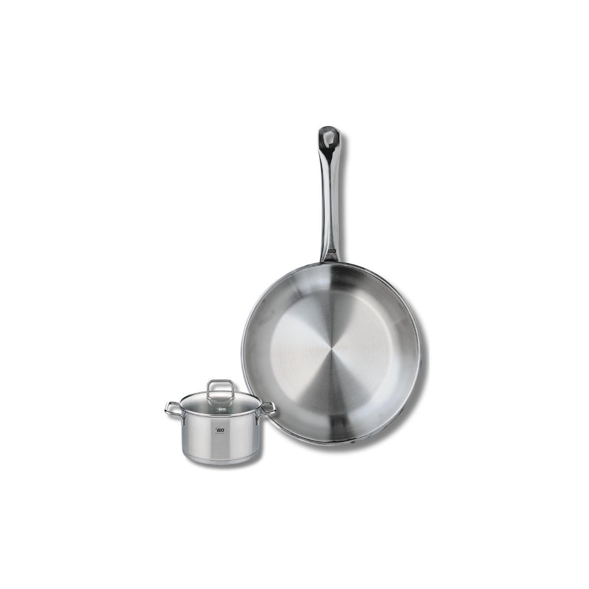 ELO Ensemble de 1 Poêle de cuisson 28 cm et 1 faitout 12 cm Elo Profi Citrin