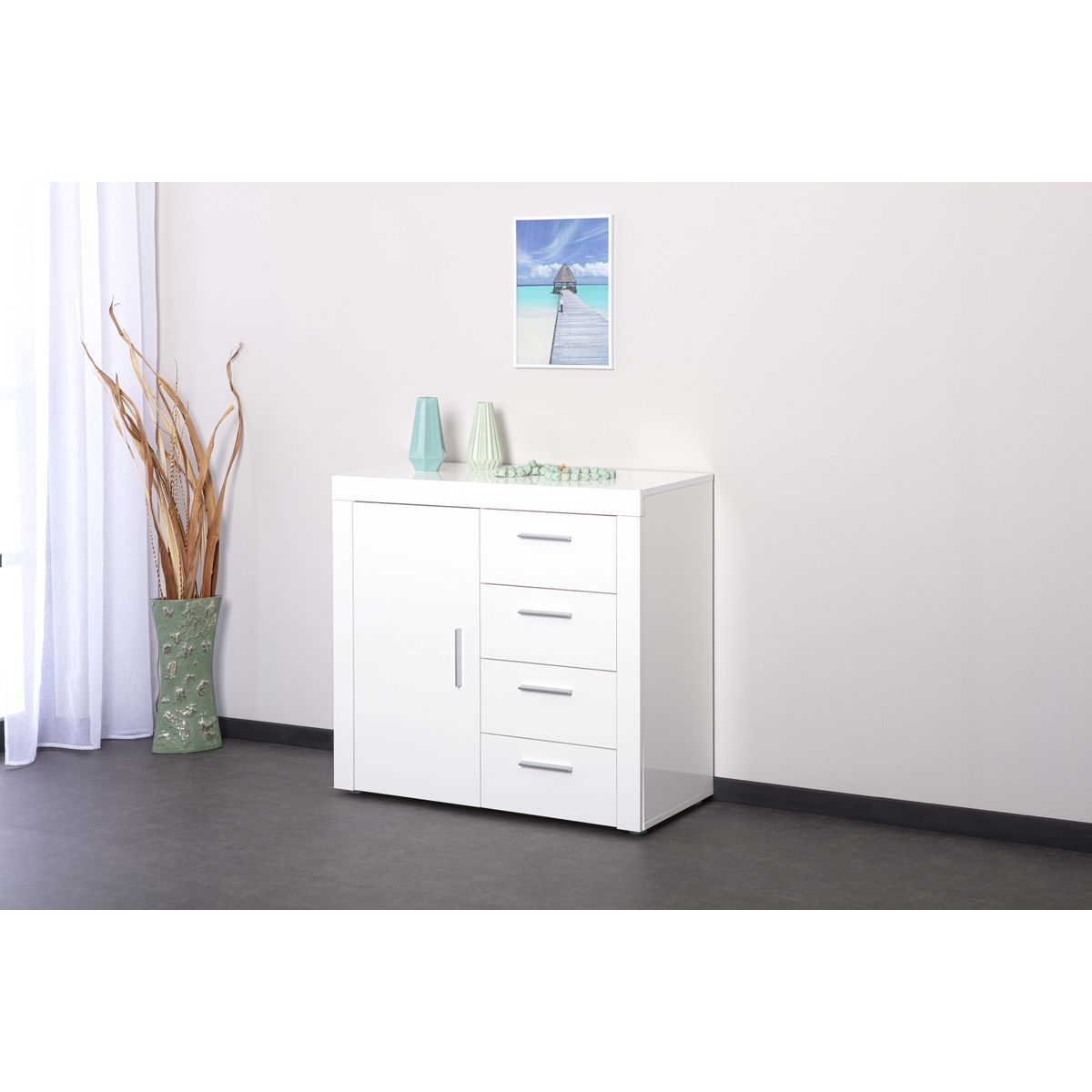 Commode 1 porte 4 tiroirs L94cm BETTI