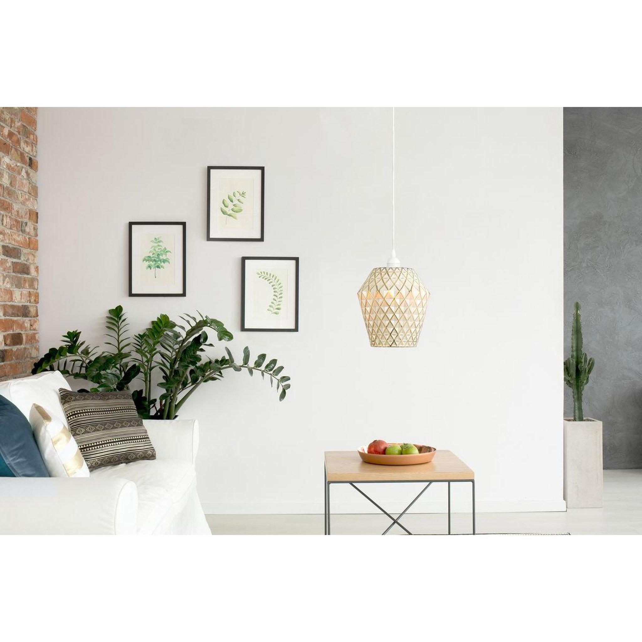 Voir la diapositive 2 : Paris Prix Lampe Suspension Déco  Lumi  27cm Blanc