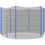 HOMCOM Filet de sécurité trampoline porte zipée Ø 305 cm 6 poteaux bleu noir