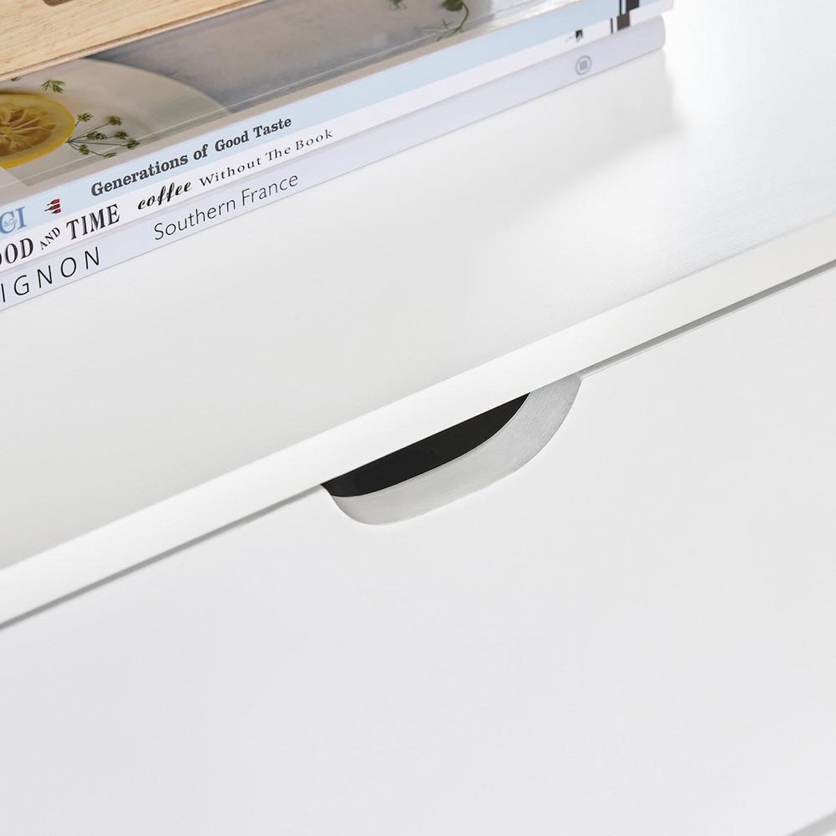 SOBUY SoBuy - Table De Chevet à deux tiroirs - Blanc - 45x38x55cm - Minimaliste - FRG258-II-W