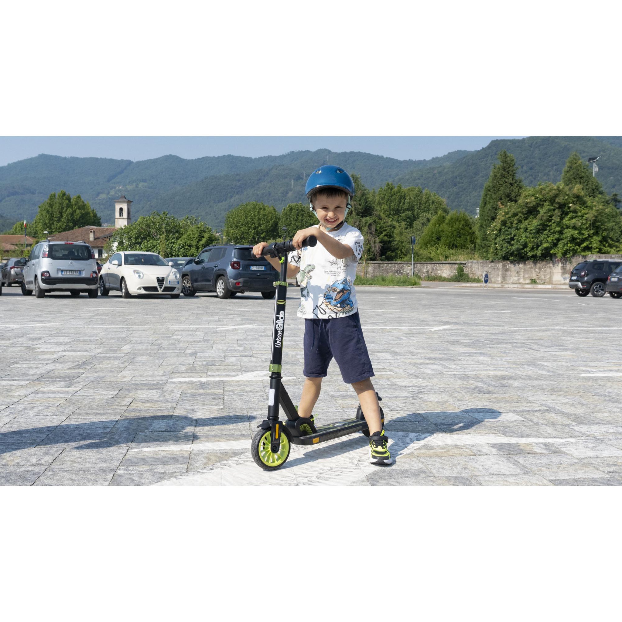 Voir la diapositive 5 : URBANGLIDE Ride flash – trottinette électrique enfant 6 ans+ | 16km/h | lumières led rgb | 6,5 kg