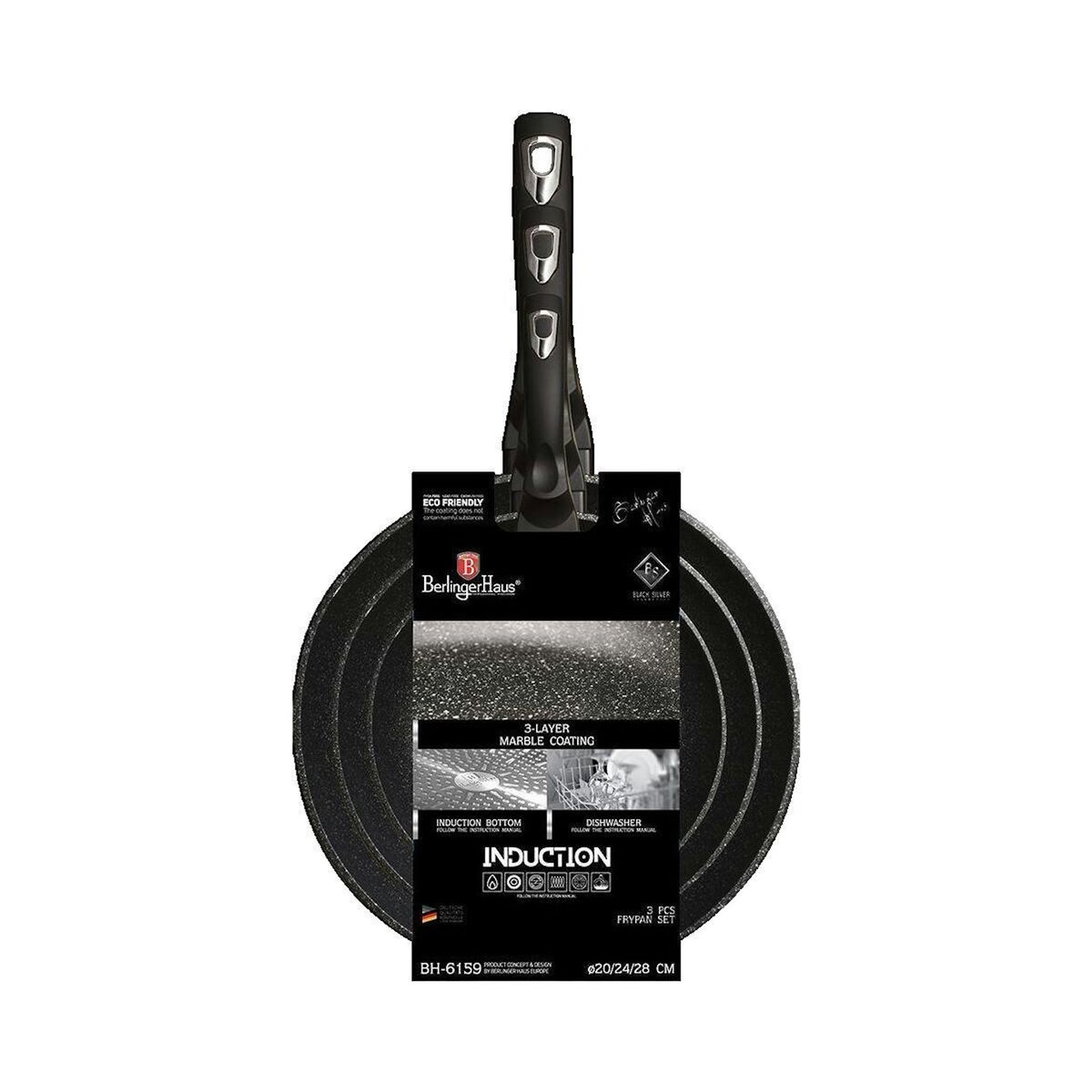 BERLINGER HAUS Ensemble de poêles à frire Berlinger-Haus moderne en aluminium forgé antiadhésif marbre