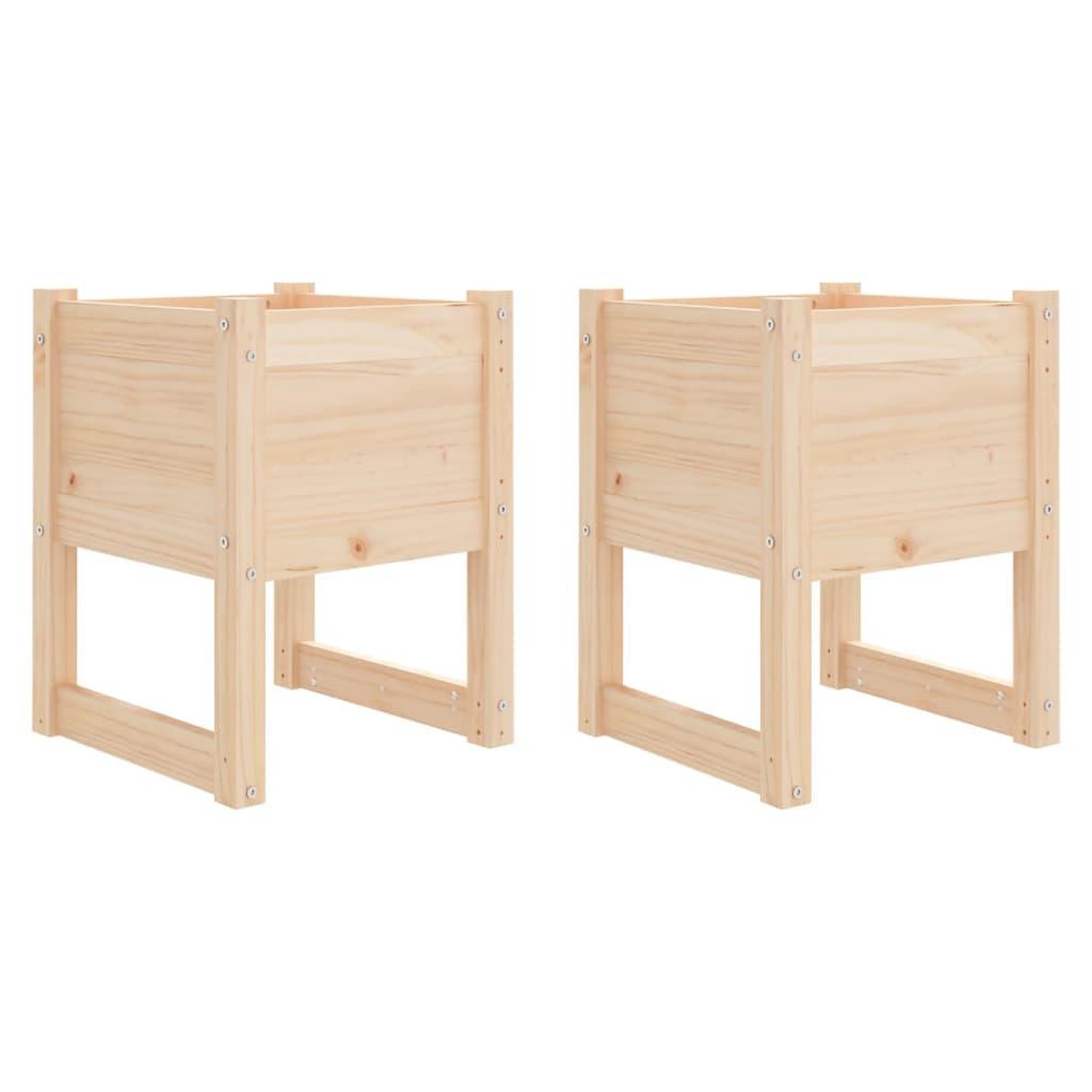 Voir la diapositive 2 : VIDAXL Jardinieres 2 pcs 40x40x52,5 cm Bois massif de pin