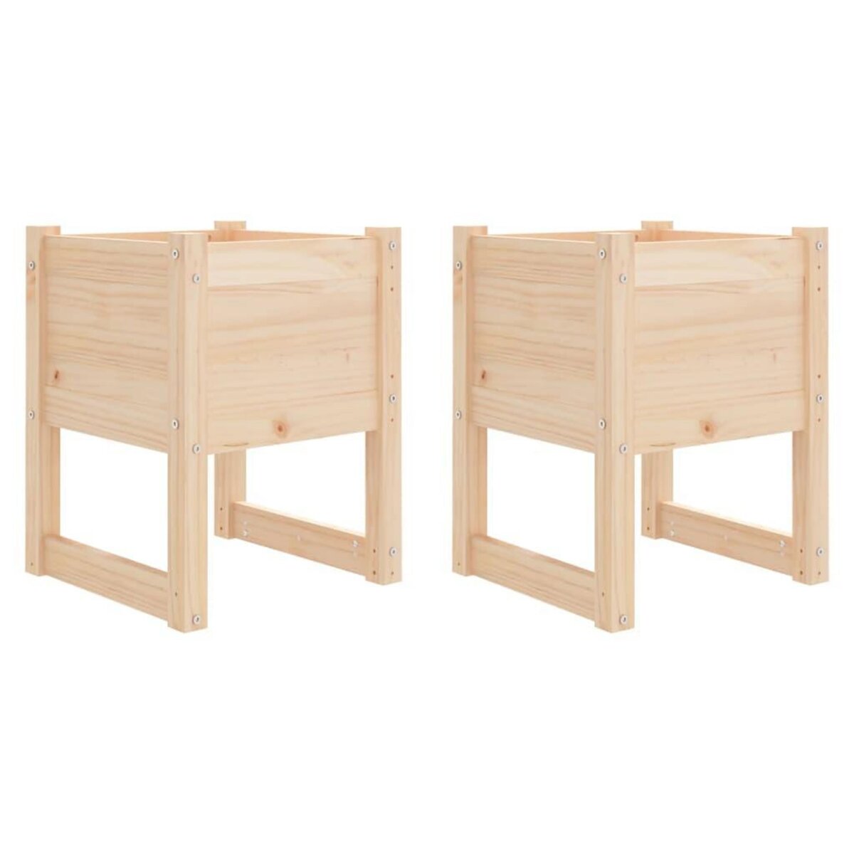 VIDAXL Jardinieres 2 pcs 40x40x52,5 cm Bois massif de pin