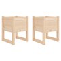 Voir la diapositive 2 : VIDAXL Jardinieres 2 pcs 40x40x52,5 cm Bois massif de pin