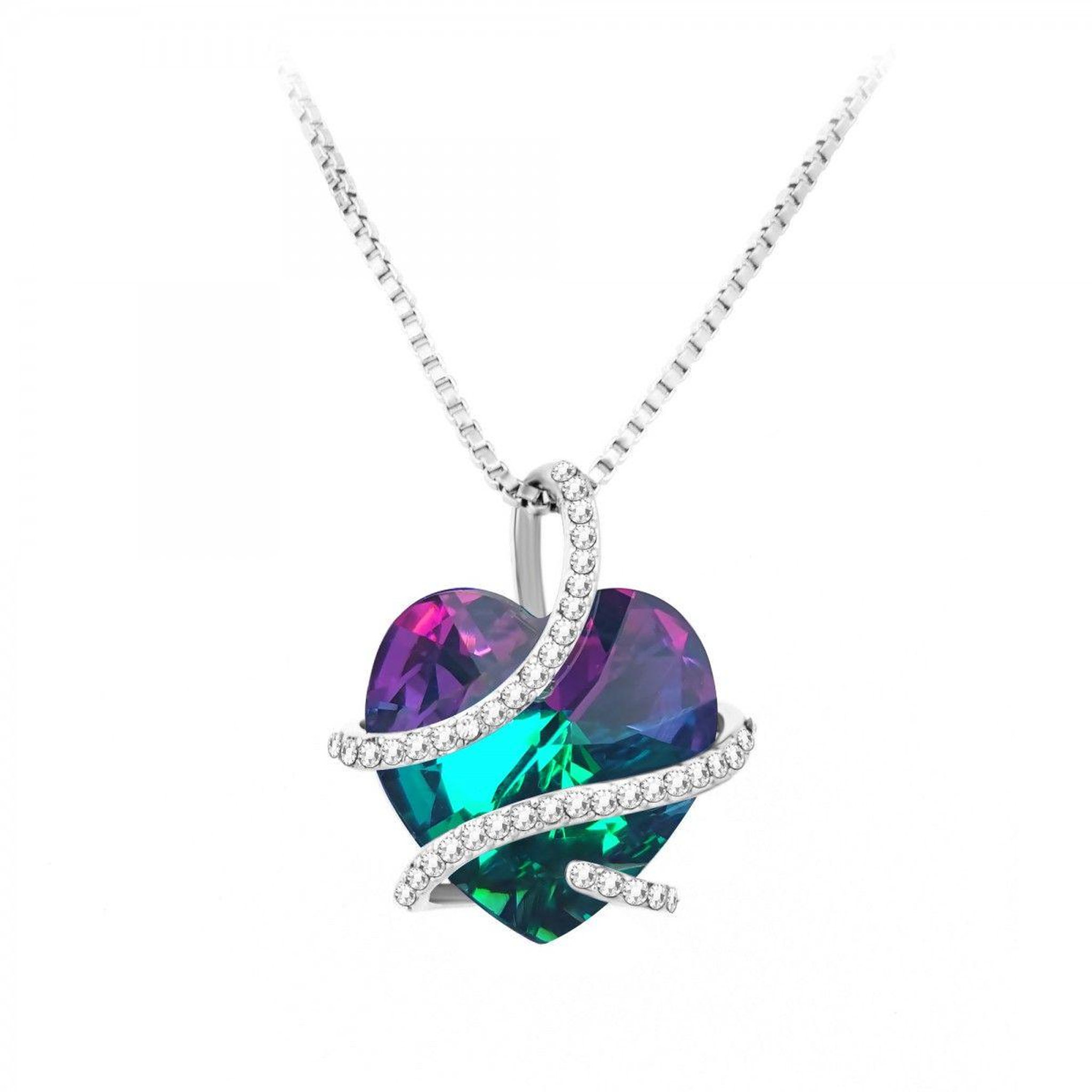 SC CRYSTAL Collier coeur SC Crystal orné de Cristaux scintillants