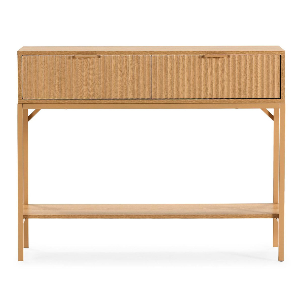 VS VENTA-STOCK Table console Lluvia 2 tiroirs effet Chêne