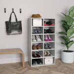 VIDAXL Etagere a chaussures Gris beton 54x34x100,5 cm Bois ingenierie