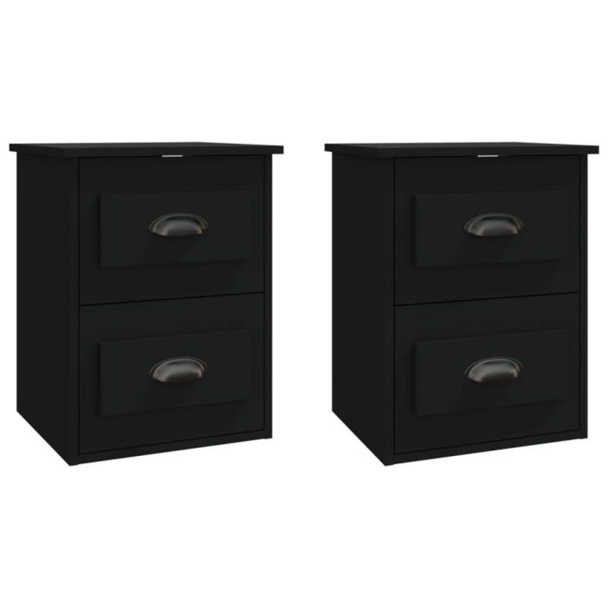 VIDAXL Tables de chevet murales 2 pcs noir 41,5x36x53 cm