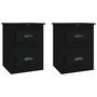 Voir la diapositive 2 : VIDAXL Tables de chevet murales 2 pcs noir 41,5x36x53 cm