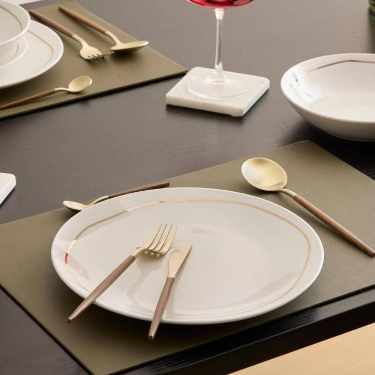 SECRET DE GOURMET Ménagère 24 Pièces en Inox  Ida  22cm Marron