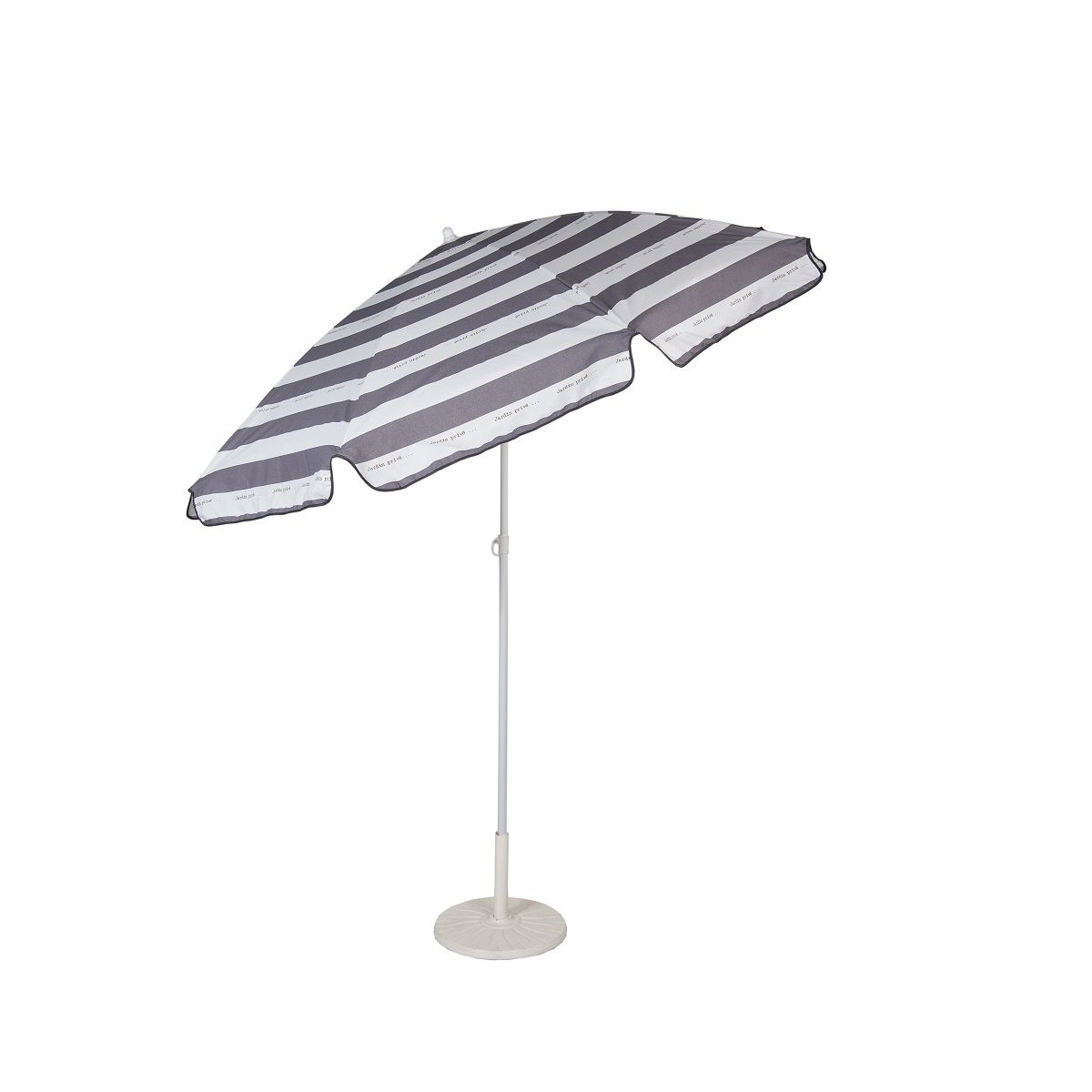 Parasol droit diam 240cm gris blanc CANCALE