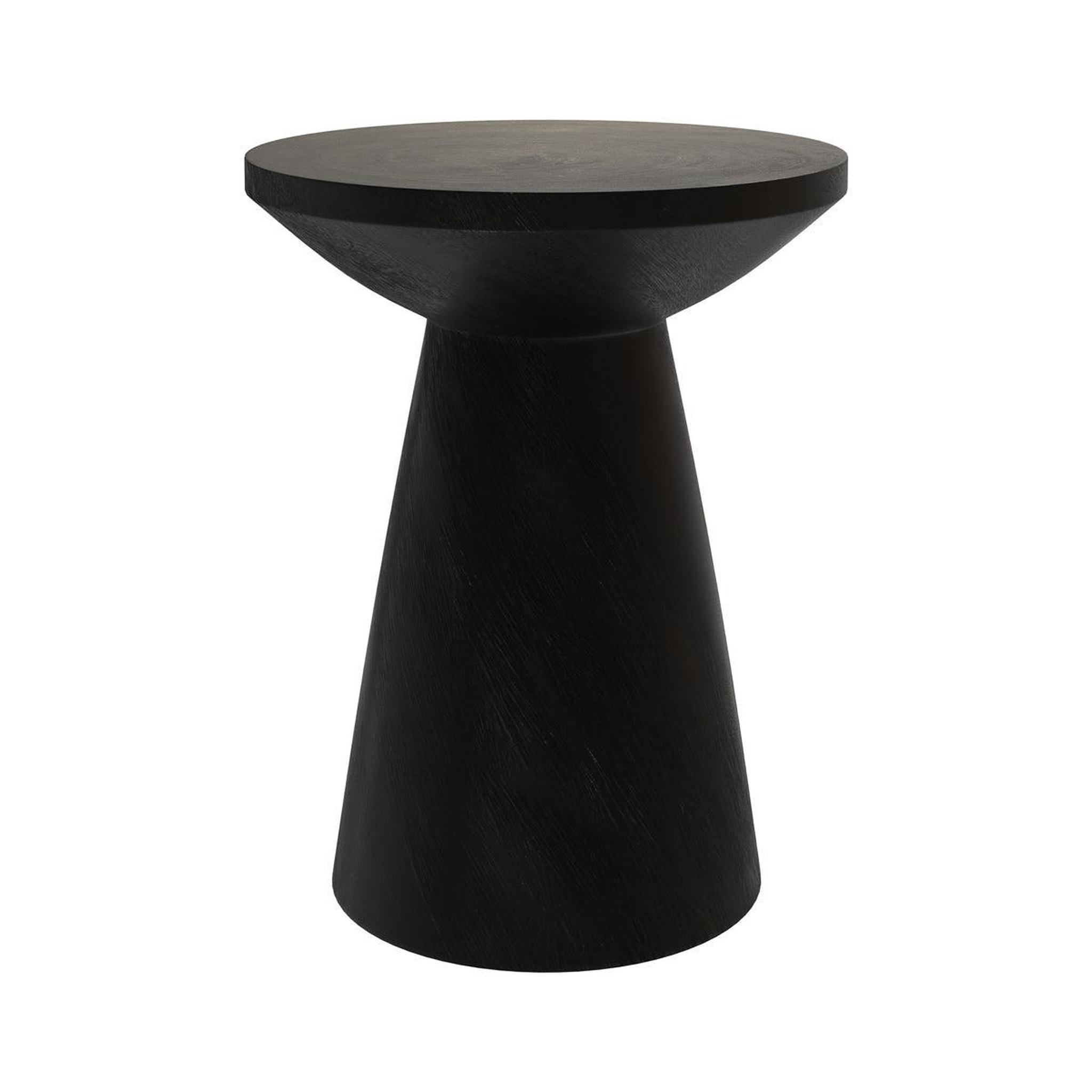 MAISON PAVANE Table d'appoint noire en bois de suar D40 cm-Lowa