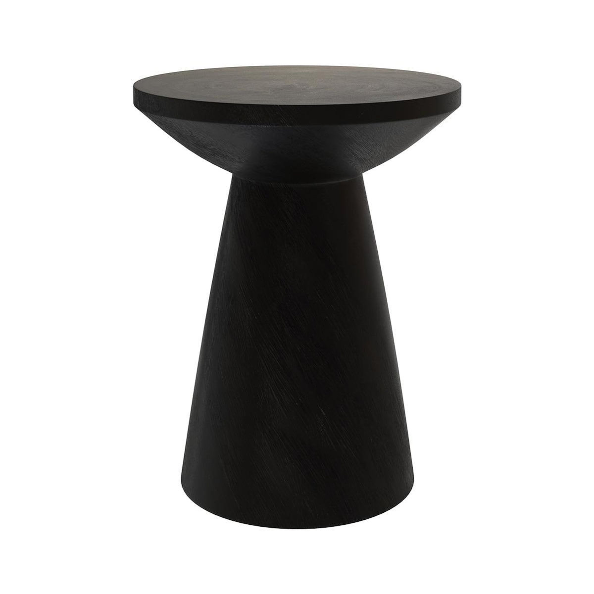 MAISON PAVANE Table d'appoint noire en bois de suar D40 cm-Lowa