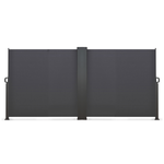 ID MARKET Paravent extérieur rétractable double 160 x 800 CM gris anthracite store latéral
