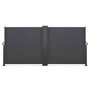 Voir la diapositive 1 : ID MARKET Paravent extérieur rétractable double 160 x 800 CM gris anthracite store latéral