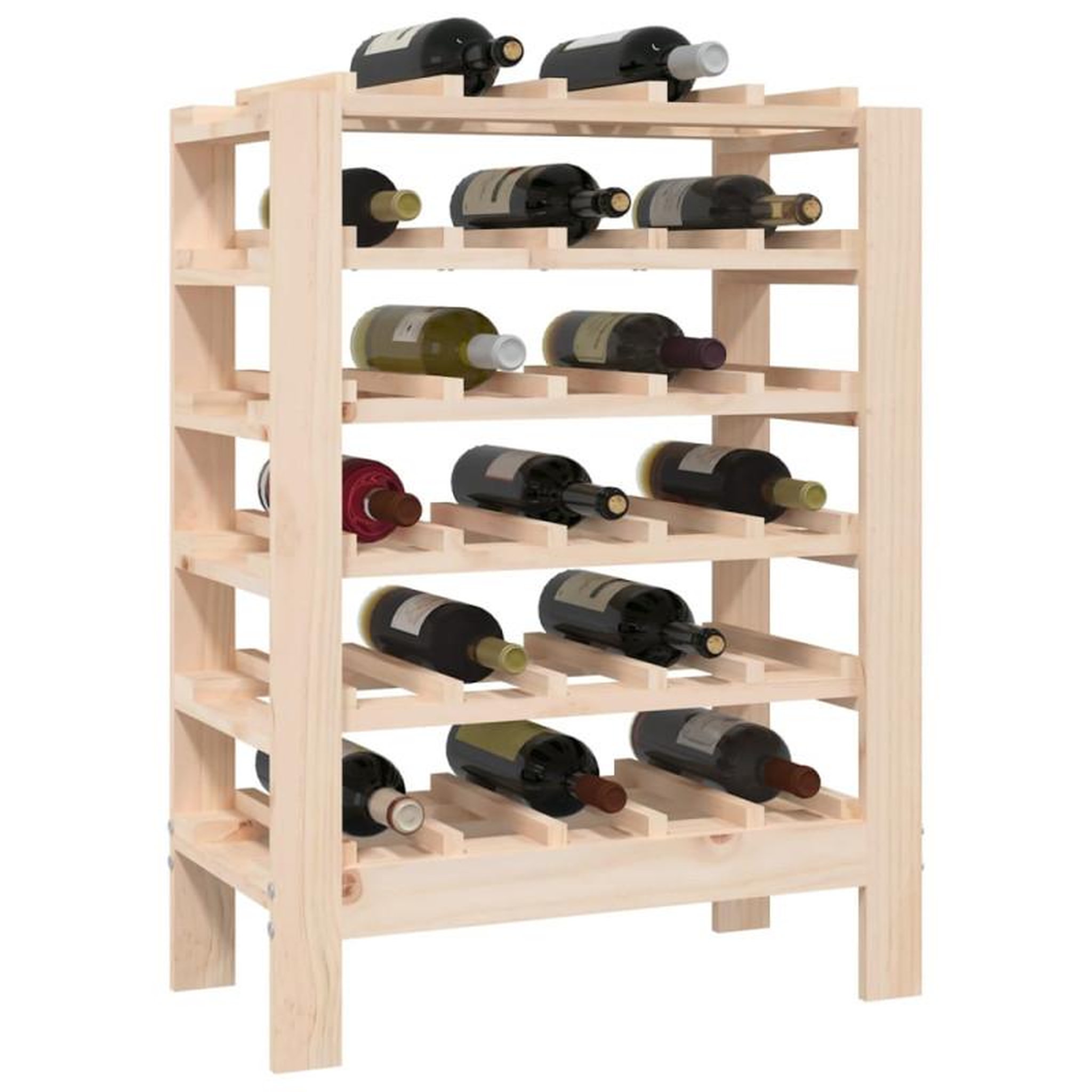 Voir la diapositive 4 : VIDAXL Casier à vin 61,5x30x82 cm Bois de pin massif