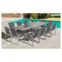 Voir la diapositive 1 : Inkazen Table de jardin extensible - 12 places - Aluminium/Verre trempé - Gris