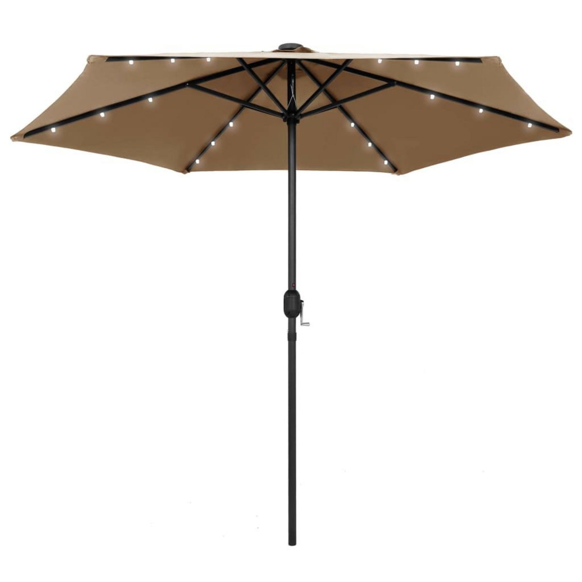 VIDAXL Parasol de jardin avec lumieres LED et mat en aluminium taupe