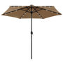 Voir la diapositive 1 : VIDAXL Parasol de jardin avec lumieres LED et mat en aluminium taupe