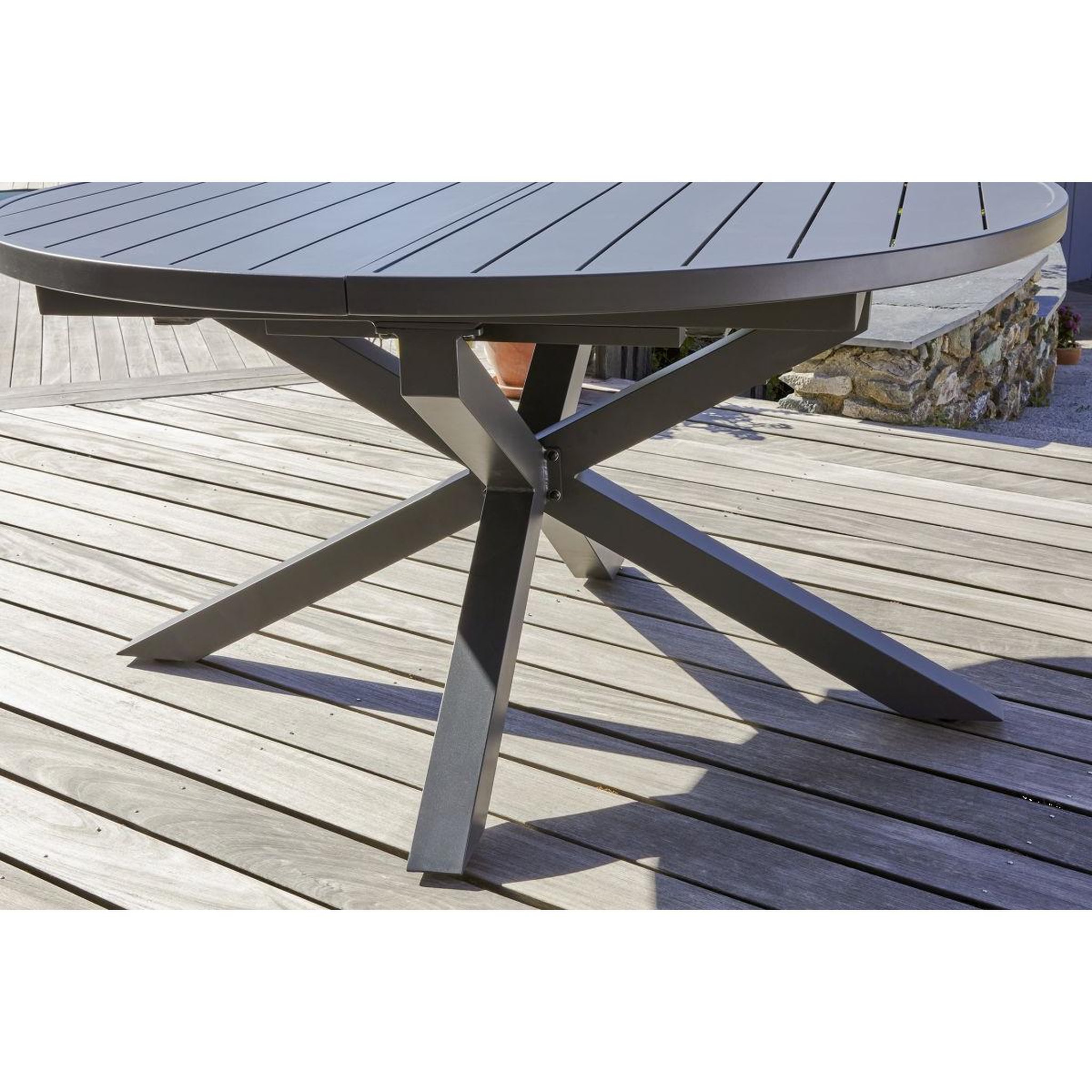 Voir la diapositive 2 : DCB GARDEN Ensemble Table de jardin Extensible & 6 Chaises  Pelosa  145-199cm Gris Anthracite