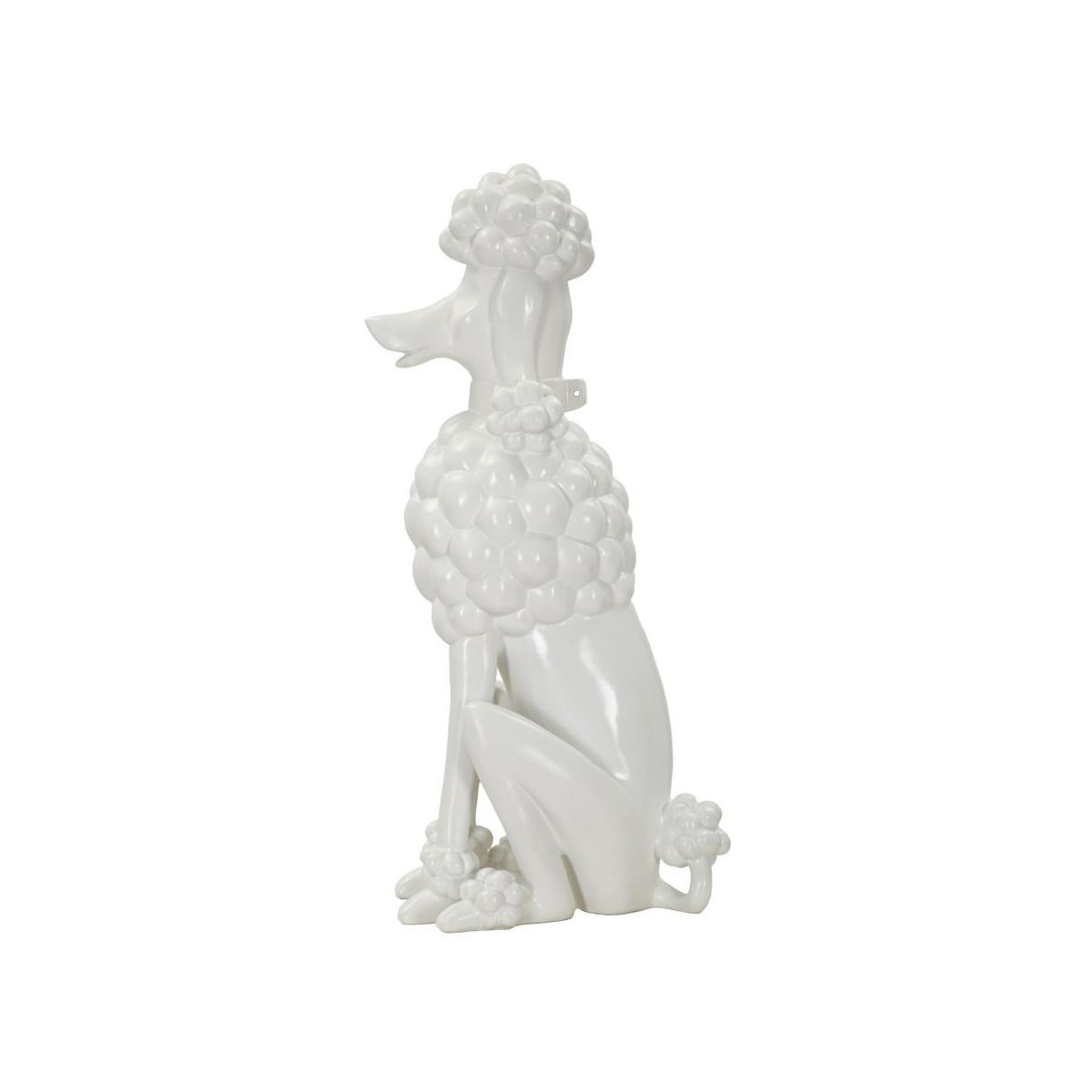 Voir la diapositive 2 : Paris Prix Statue déco chien  caniche assis  61cm blanc