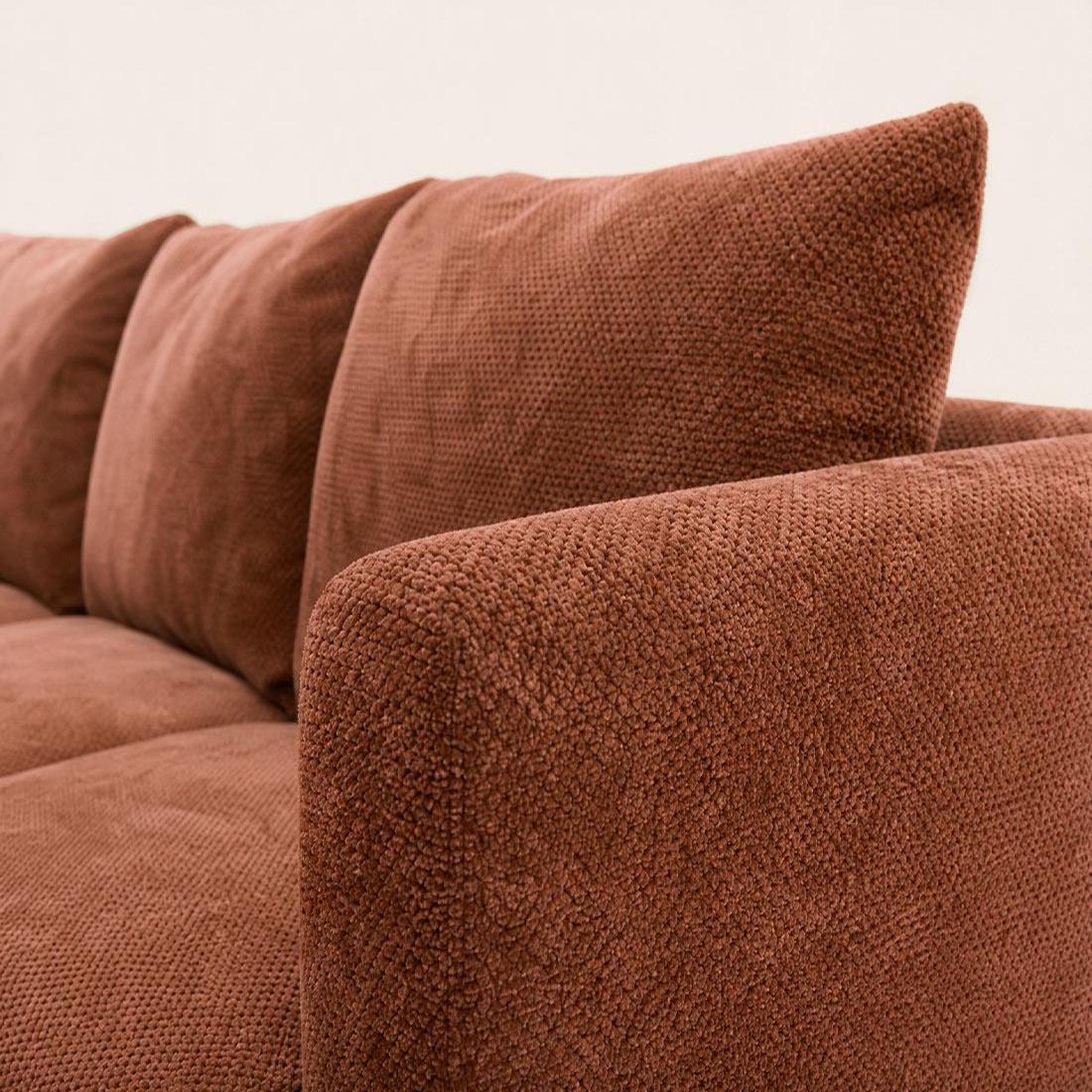 Voir la diapositive 4 : BEST MOBILIER Gabin - canapé d'angle gauche 5 places en velours texturé