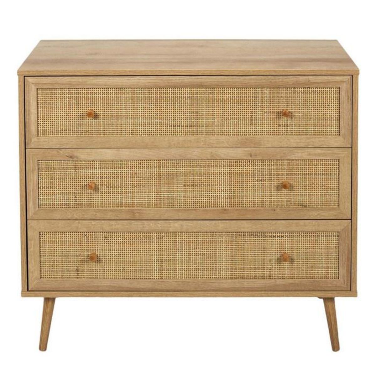 Paris Prix Commode en Bois 3 Tiroirs  Bali  90cm Naturel