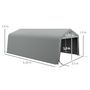 Voir la diapositive 3 : OUTSUNNY Tente garage carport dim 6L x 3,3l x 2,4H m acier galvanisé robuste PE haute densité 150 g/m² imperméable anti-UV gris