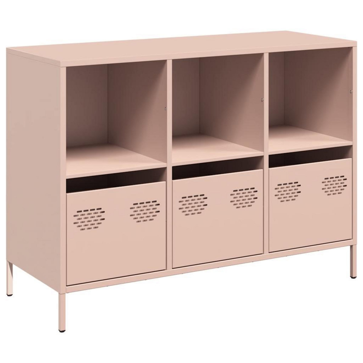 VIDAXL Buffet rose 101,5x39x73,5 cm acier lamine a froid