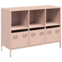 Voir la diapositive 2 : VIDAXL Buffet rose 101,5x39x73,5 cm acier lamine a froid